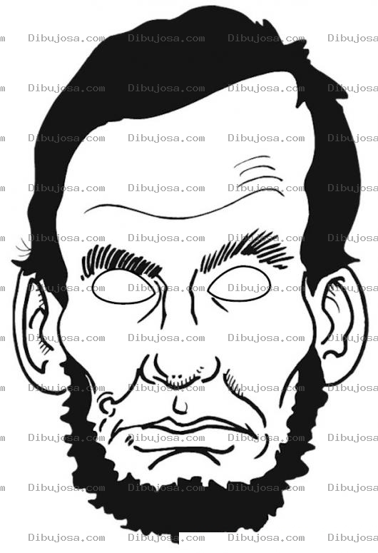 Dibujo para colorear Mascara De Abraham Lincoln Para Imprimir Recortar Y Colorear