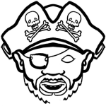 Dibujo para colorear Cara De Pirata Para Pintar Y Colorear