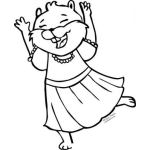 Dibujo para colorear Ardilla Con Vestido Para Pintar Y Colorear