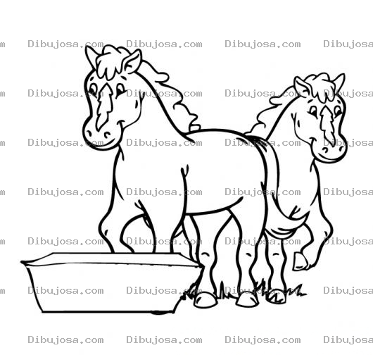 Dibujo para colorear caballos para pintar