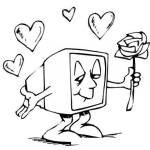 Dibujo para colorear Dibujo De Monitor Enamorado Para Pintar Y Colorear