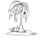 Dibujo para colorear Dibujo De Una Palmera Flaca Para Pintar Y Colorear