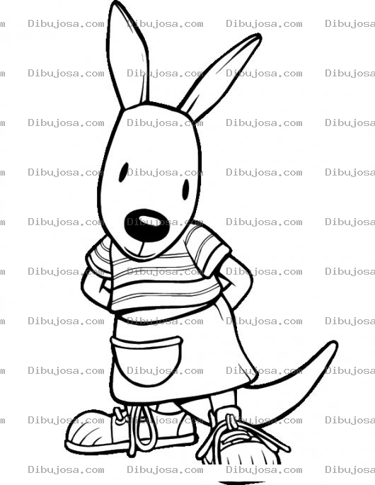 Dibujo para colorear Dibujo De Cangurito Walabi Para Pintar Y Colorear