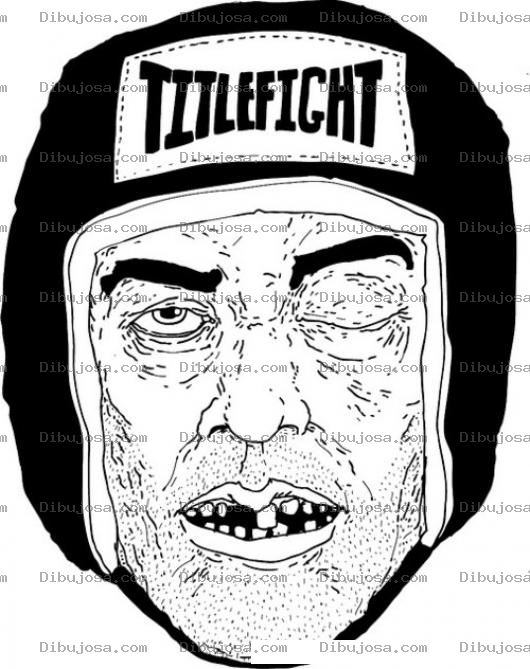 Dibujo para colorear Dibujo De Boxeador Golpeado Con El Ojo Cerrado Para Pintar Y Colorerar
