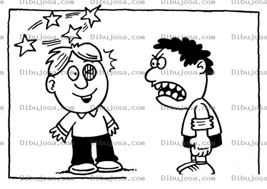 Dibujo para colorear Dibuj De Nino Golpeador Con Nino Golpeado Para Pintar Y Colorear