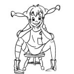 Dibujo para colorear Dibujo De La Pelirroja Con Colitas Y Pecas Llamada Pippi Langstrum Para Pintar Y Colorear A Pipi Lastrum Pipilangstrum Pippilangstrumpf