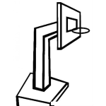 Dibujo para colorear Dibujo De Canasta De Basquetbol Para Pintar Y Colorear Poste De Basketball Con Tablero Y Aro De Baloncesto