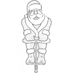 Dibujo para colorear Dibujo De Santa Claus Saltando En Pogo Para Pintar Y Colorear