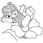 Dibujo para colorear Dibujo De Nina Sentada Sobre Un A Flor Para Pintar Y Colorear