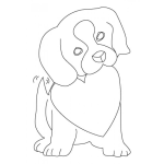 Dibujo para colorear Dibujo De Perrito Moviendo La Colita Para Pintar Y Colorear