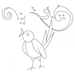 Dibujo para colorear Dibujo De Pajarito Cantando Para Pintar Y Colorear