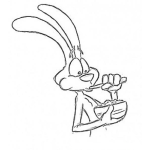 Dibujo para colorear Dibujo Del Conejo Trix De Nestle Desayunando Cereal Para Pintar Y Colorear
