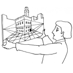 Dibujo para colorear Dibujo De Arquitecto Analizando Angulos Rectos Para Pintar Y Colorear