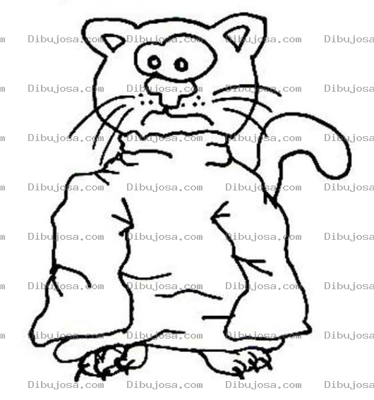 Dibujo para colorear Dibujo De Gato Loco Con Camisa De Fuerza Para Colorear