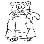 Dibujo para colorear Dibujo De Gato Loco Con Camisa De Fuerza Para Colorear