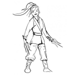 Dibujo para colorear Dibujo De Mujer Ninja Para Pintar Y Colorear