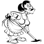 Dibujo para colorear Mujer Aspirandon Dibujo De Senora Haciendo Limpieza Para Pintar Y Colorear Sirvienta Con Aspiradora