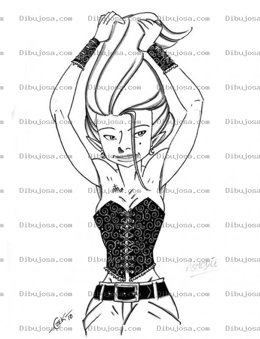Dibujo para colorear Dibujo De Mujer Jalandose El Pelo Para Pintar Y Colorear Chica Halandose El Cabello