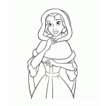 Dibujo para colorear Trajes Navidenos De Mujer Dibujo De Princesa Con Traje De Santa Claus Para Pintar Y Colorear