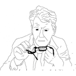 Dibujo para colorear Limpieza De Anteojos Dibujo De Un Hombre Limiando Sus Lentes Para Leer
