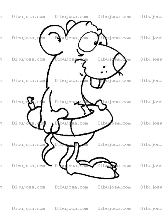 Dibujo para colorear Salvavidas Inflables Dibujo De Raton Con Salvavidas Para Pintar Y Colorear