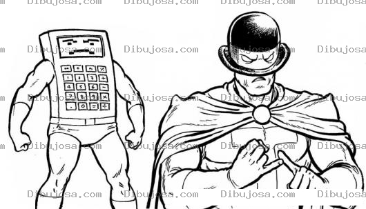 Dibujo para colorear Calculadora Financiera Dibujo De Super Calculadora Y Super T Para Pintar Y Colorear