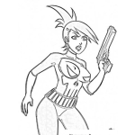 Dibujo para colorear Mujer Castigadora Dibujo De La Chica Punisher Para Pintar Y Colorear Mujer Con Pistola