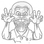 Dibujo para colorear Entrenador Personal Dibujo De Negrito Musculoso Con La Lengua De Fuera Para Pintar Y Colorear
