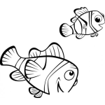 Dibujo para colorear Buscando A Nemo Dibujo De Nemo Con Su Papa Para Pintar Y Colorear