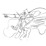 Dibujo para colorear Dibujo De Batman Cabalgando En Un Venadito Para Pintar Y Colorear