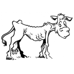 Dibujo para colorear Vacasflacas Dibujo De Vaca Flaca Delgada Y Raquitica Para Pintar Y Colorear Vaquita Hambrienta Y Desnutrida