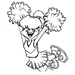 Dibujo para colorear Dibujo De Porrista Con Pompones Para Pintar Y Colorear