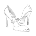 Dibujo para colorear Dibujo A Mano De Zapatos De Mujer Con Tacon Alto Para Pintar Y Colorear