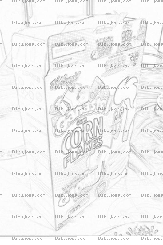 Dibujo para colorear Colorear Caja De Cereal De Conflakes De Kelogs