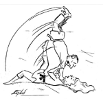 Dibujo para colorear Defensa Personal Dibujo De Mujer Karateca Peleando Con Un Hombre Para Pintar Y Colorear