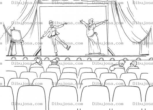 Dibujo para colorear Dibujo De Obra De Teatro Para Pintar Y Colorear Una Obra Teatral
