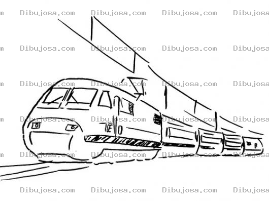Dibujo para colorear Dibujo De Tren Europeo Para Pintar Y Colorear
