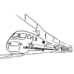 Dibujo para colorear Dibujo De Tren Europeo Para Pintar Y Colorear
