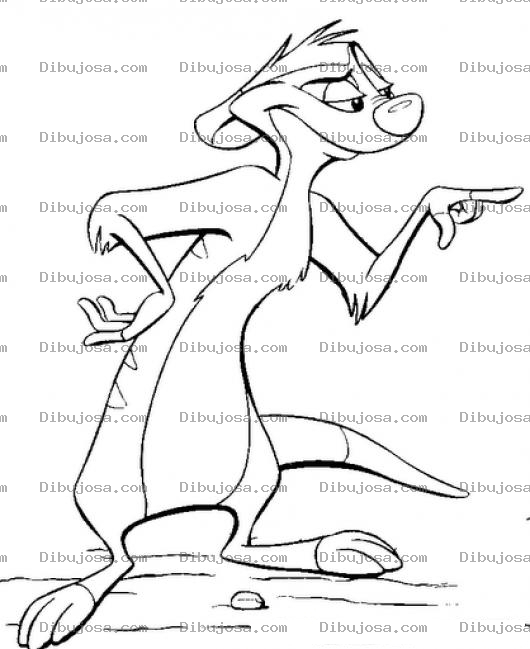 Dibujo para colorear Dibujo De Suricato Para Pintar Y Colorear
