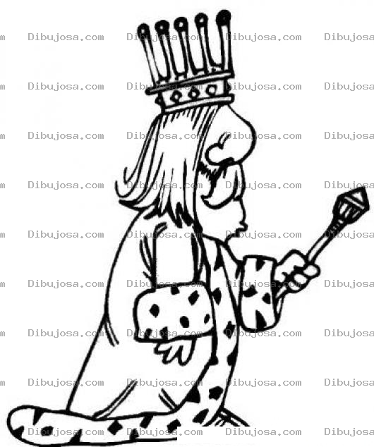 Dibujo para colorear Dibujo De Rey Parado Para Pintar Y Colorear