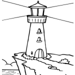 Dibujo para colorear Faro De Luz Para Pintar Y Colorear Un Faro De Mar