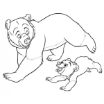 Dibujo para colorear Dibujo De Mama Osa Con Su Hijo Osito Para Pintar Y Colorear