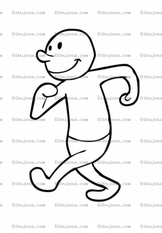 Dibujo para colorear Dibujo De El Optimista Caminando Para Pintar Y Colorear