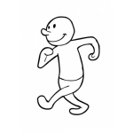 Dibujo para colorear Dibujo De El Optimista Caminando Para Pintar Y Colorear