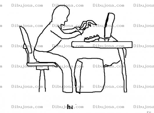 Dibujo para colorear Dibujo De Hacker En Computadora Para Pintar Y Colorear A Un Haker