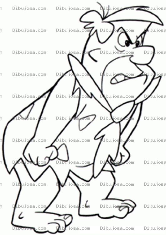 Dibujo para colorear Dibujo De Pedro Picapiedra Cabreado Encabronado Mascado Y Enojado Para Pintar Y Colorear