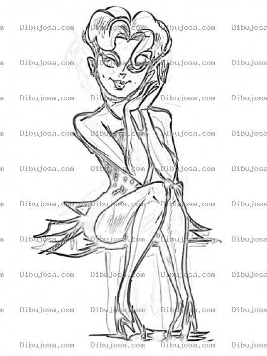 Dibujo para colorear Dibujo De Mujer Bonita Y Enamorada Para Pintar Y Colorear
