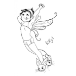 Dibujo para colorear Dibujo De Nina Con Alas De Tinkle Bell Para Pintar Y Colorear