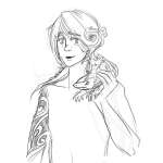 Dibujo para colorear Dibujo De Chico Tatuado Con Iguana En El Hombro Para Pintar Y Colorear