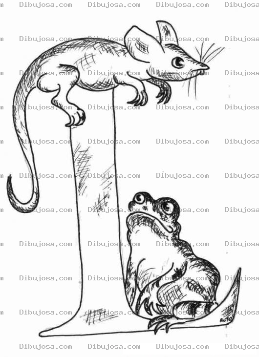 Dibujo para colorear Dibujo Del Raton Y El Sapo Para Pintar Y Colorear